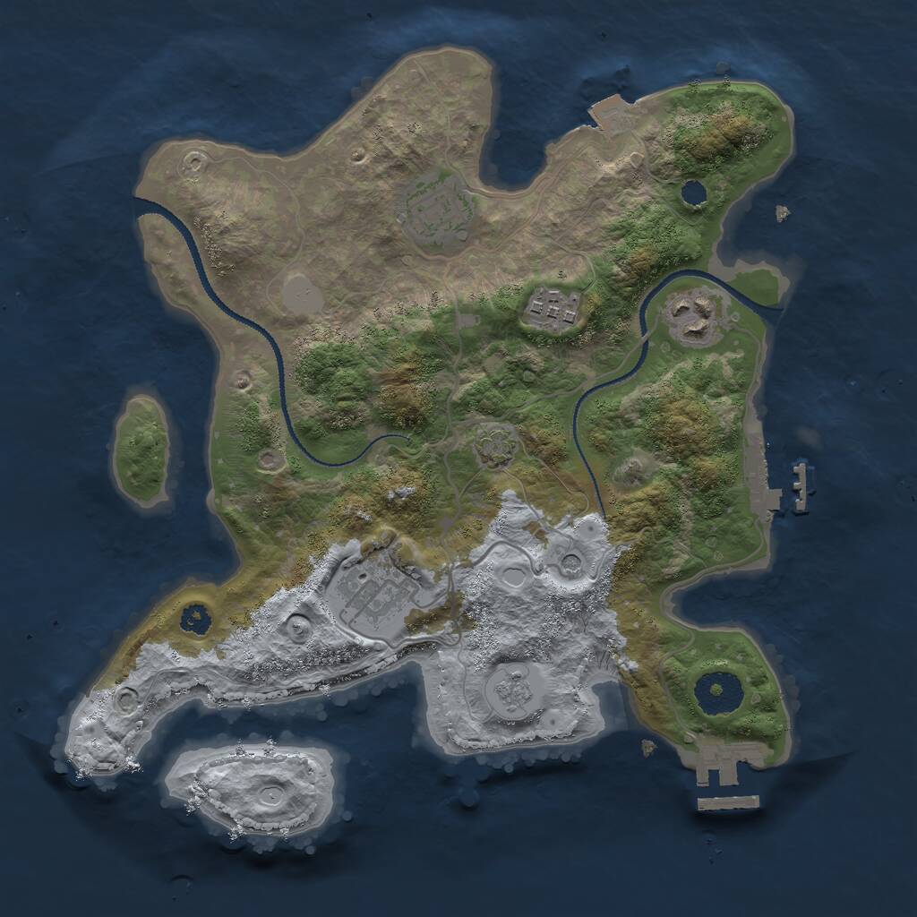 Rust Map: Procedural Map, Size: 3000, Seed: 2016181882, 10 Monuments