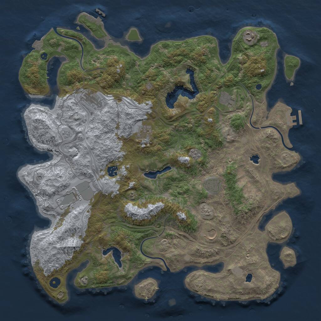 Rust Map: Procedural Map, Size: 4500, Seed: 535353, 15 Monuments