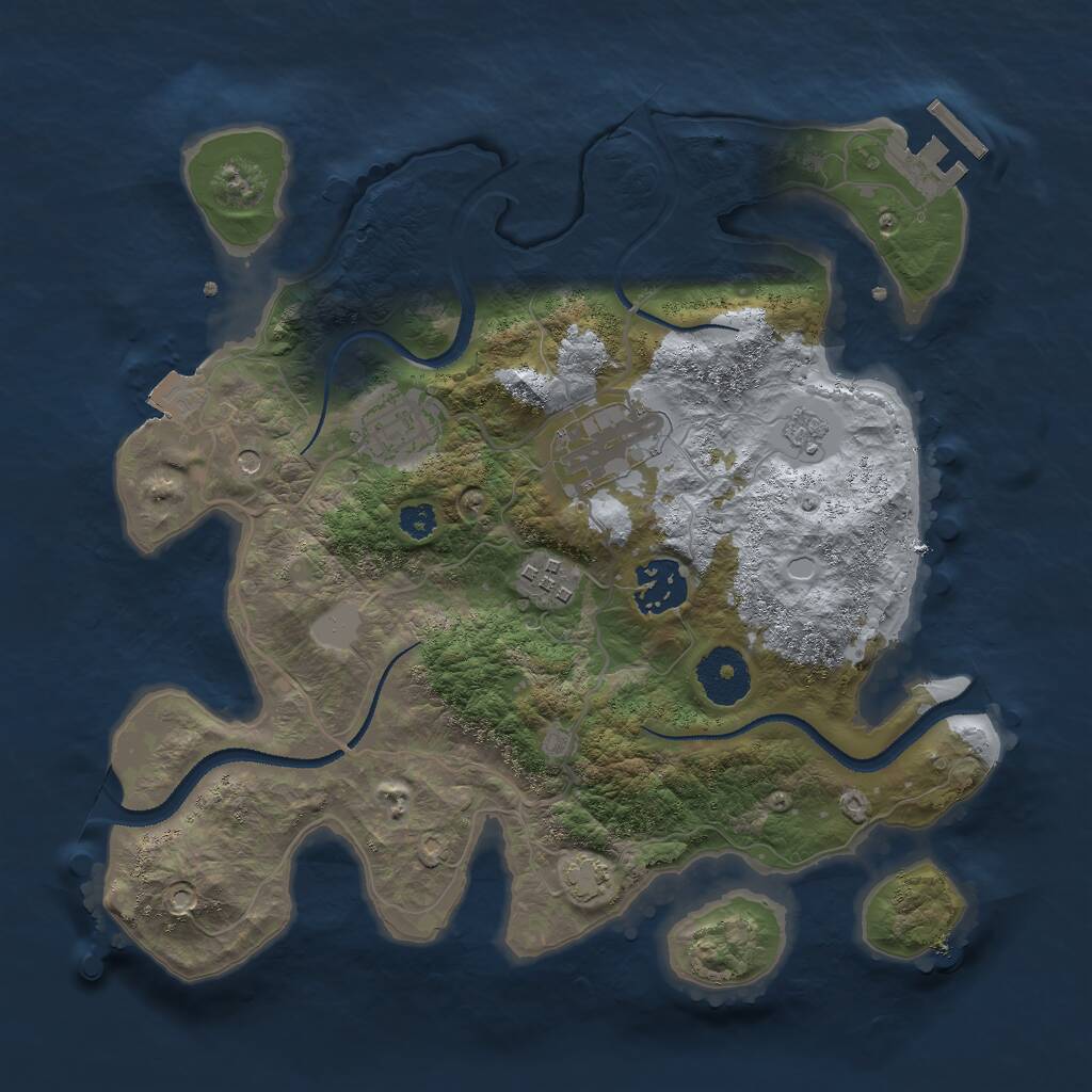 Rust Map: Procedural Map, Size: 3000, Seed: 581826658, 9 Monuments