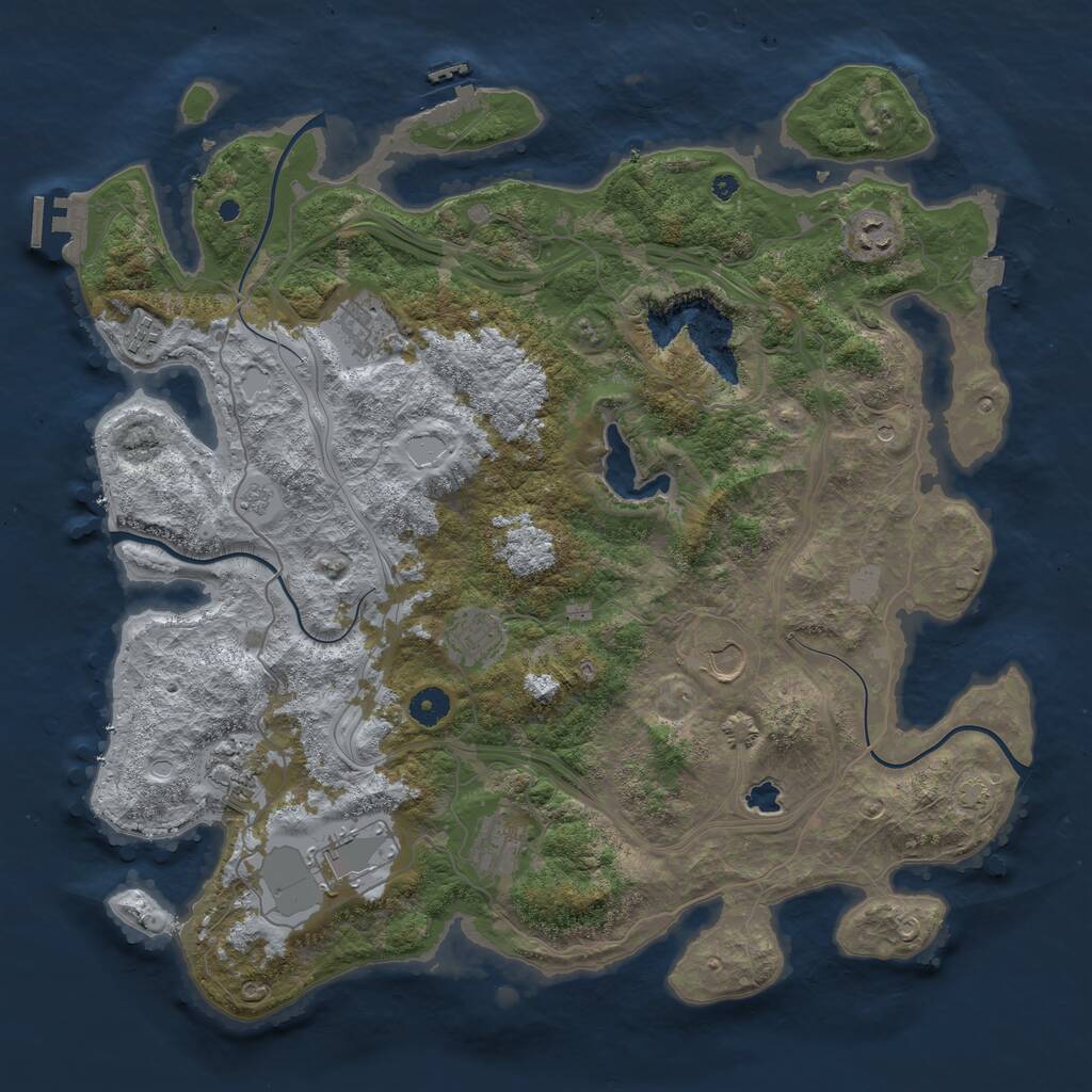 Rust Map: Procedural Map, Size: 4250, Seed: 352165132, 14 Monuments