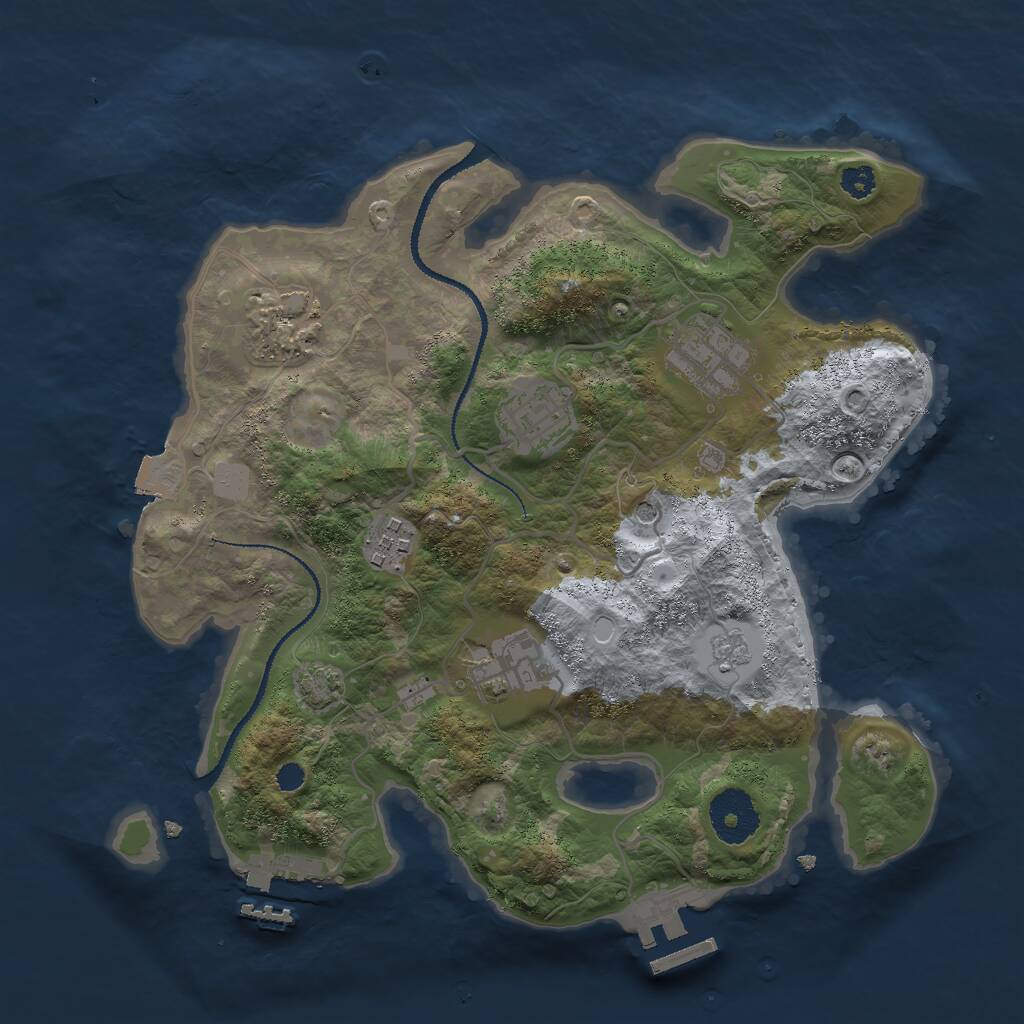 Rust Map: Procedural Map, Size: 3000, Seed: 154825, 11 Monuments