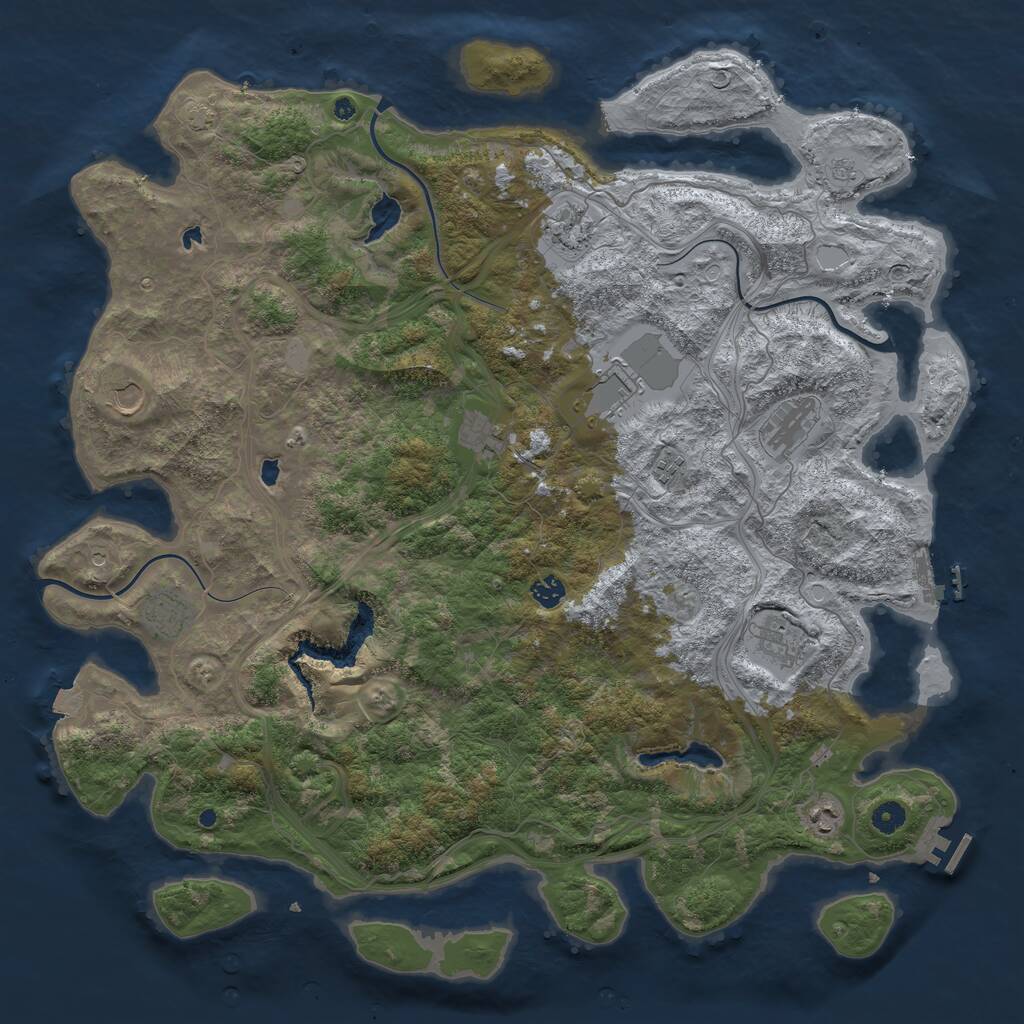 Rust Map: Procedural Map, Size: 4800, Seed: 1301333388, 16 Monuments