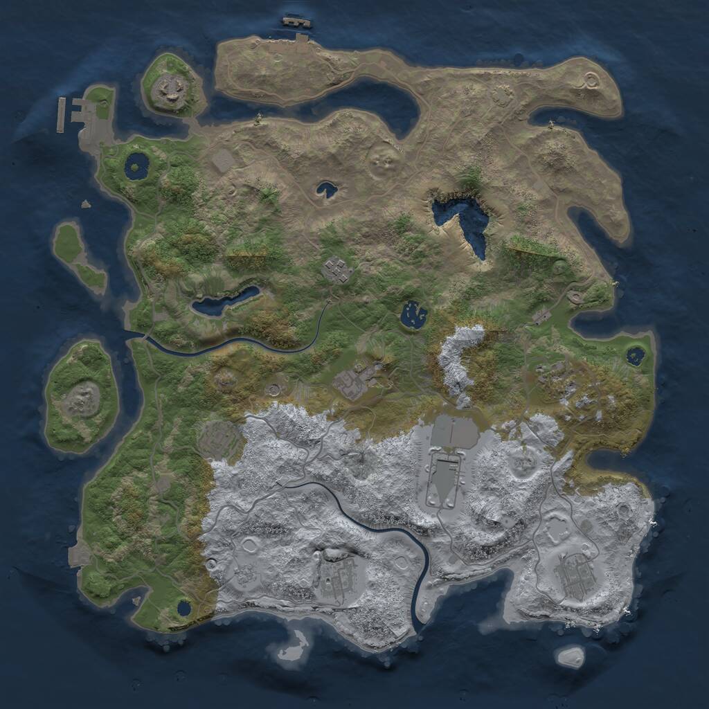 Rust Map: Procedural Map, Size: 4000, Seed: 303749994, 15 Monuments