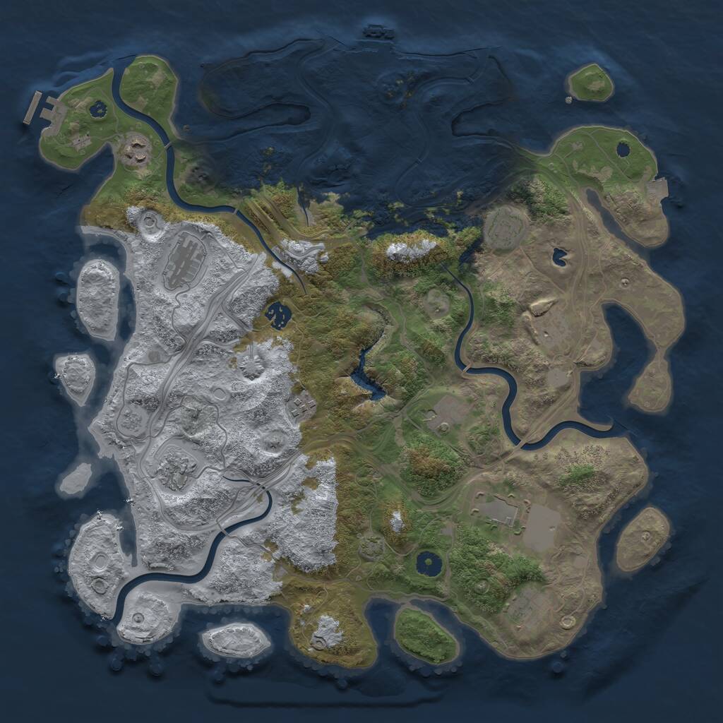 Rust Map: Procedural Map, Size: 4250, Seed: 1787879707, 16 Monuments