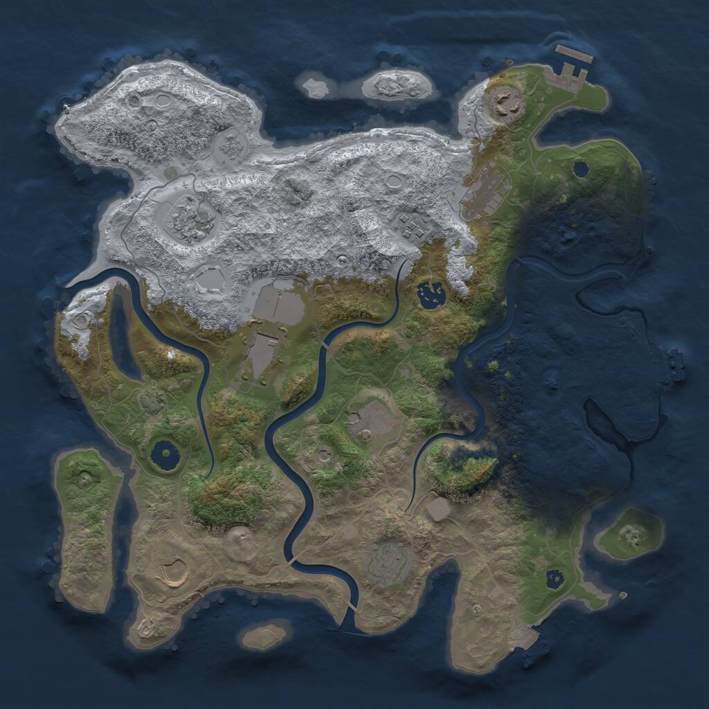 Rust Map: Procedural Map, Size: 3750, Seed: 123312, 15 Monuments