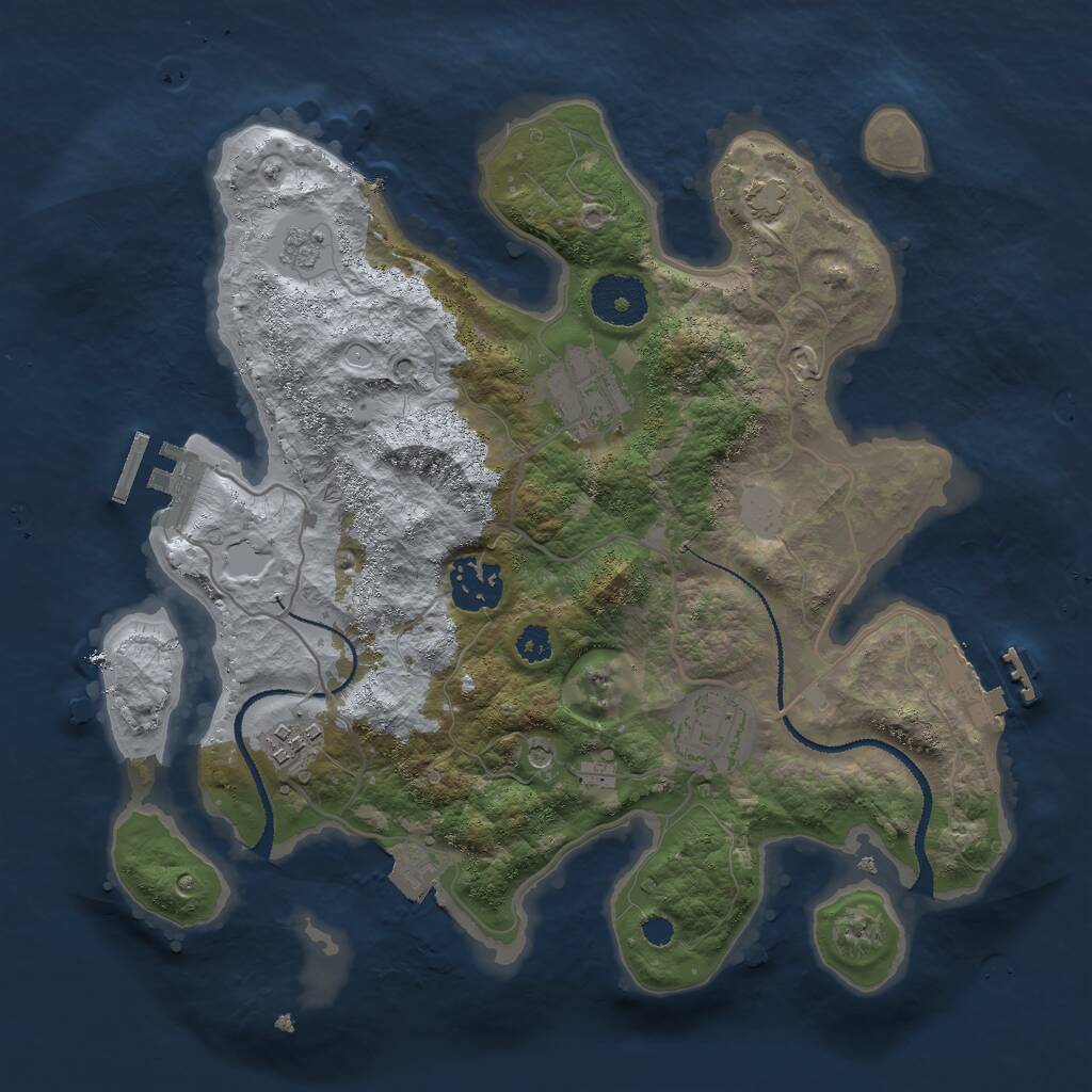 Rust Map: Procedural Map, Size: 3000, Seed: 655215409, 10 Monuments