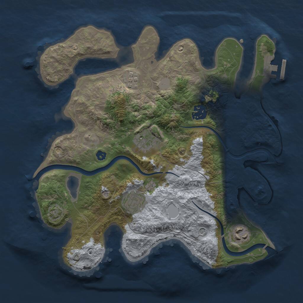 Rust Map: Procedural Map, Size: 3000, Seed: 2013280033, 9 Monuments