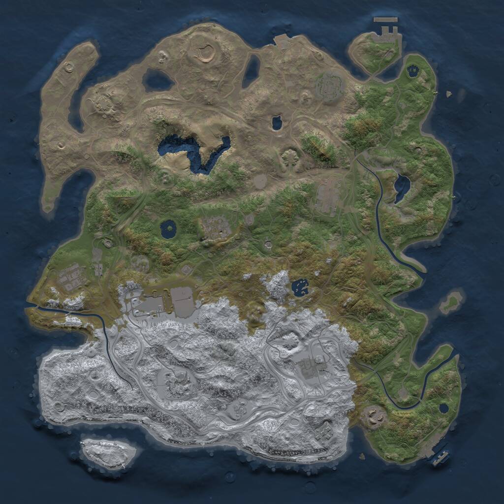 Rust Map: Procedural Map, Size: 4250, Seed: 427682735, 17 Monuments