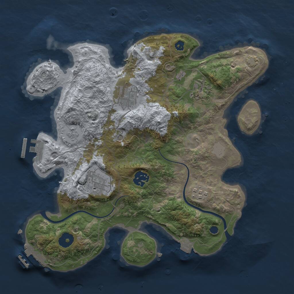Rust Map: Procedural Map, Size: 3000, Seed: 1720306790, 11 Monuments