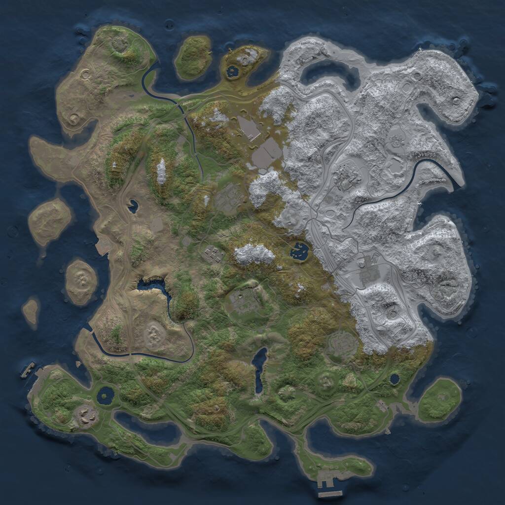 Rust Map: Procedural Map, Size: 4250, Seed: 818297923, 15 Monuments