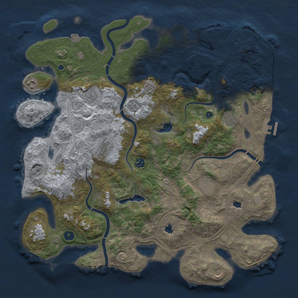 Rust Map: Procedural Map, Size: 4500, Seed: 38366986, 14 Monuments