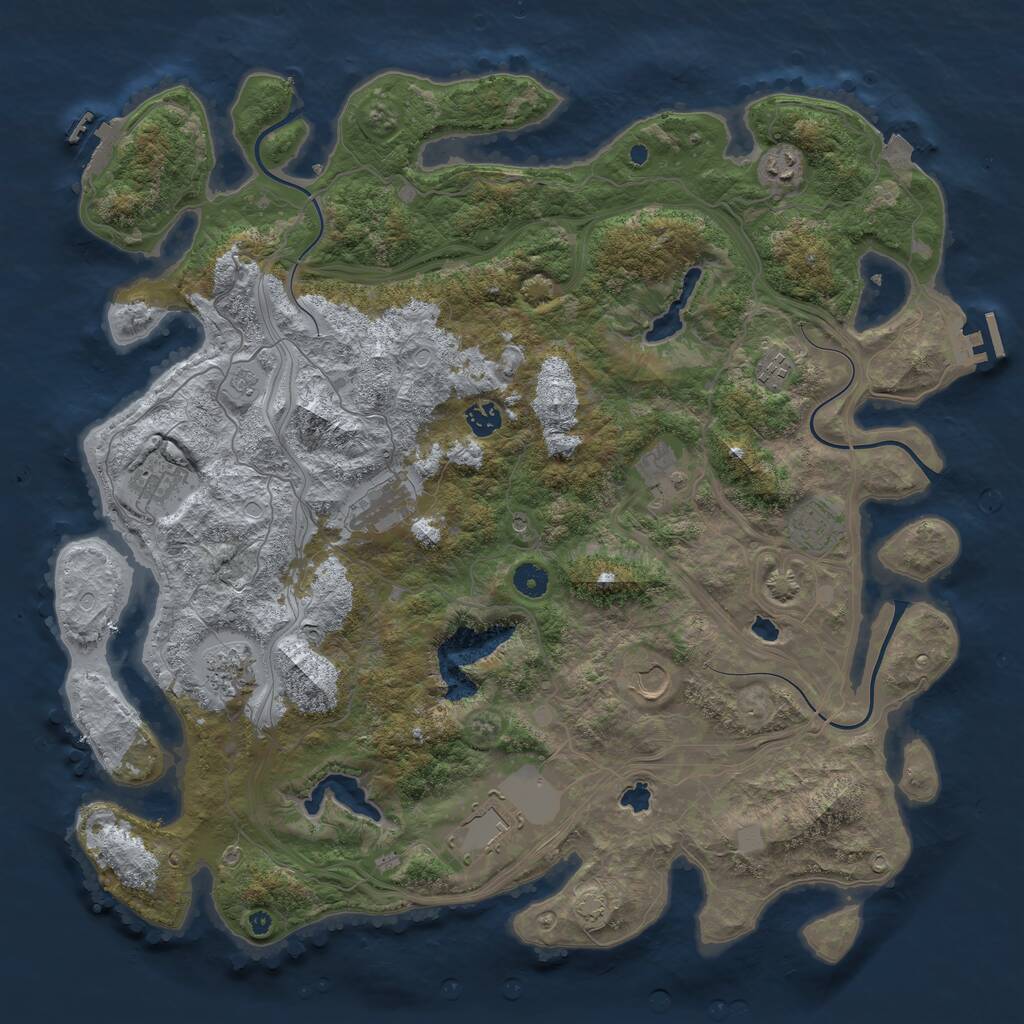 Rust Map: Procedural Map, Size: 4500, Seed: 654875487, 16 Monuments