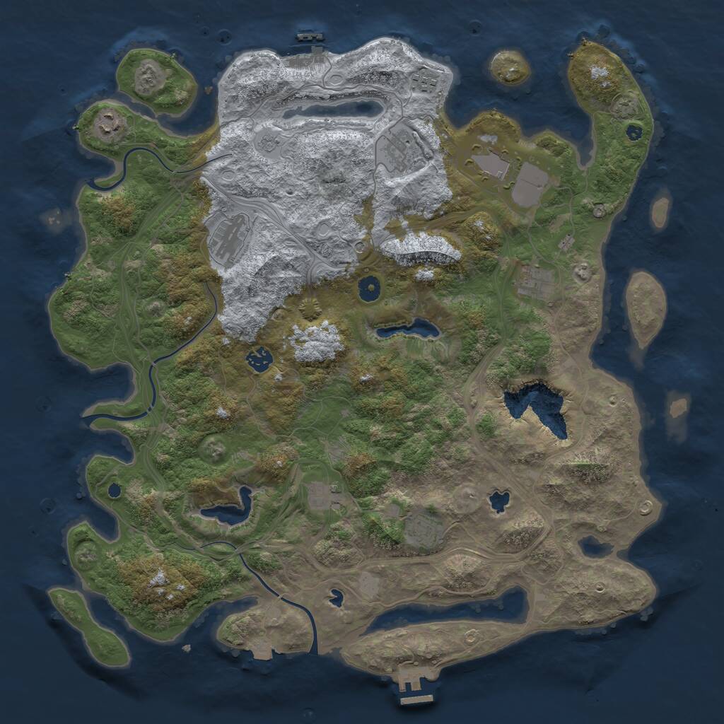 Rust Map: Procedural Map, Size: 4500, Seed: 698319519, 15 Monuments