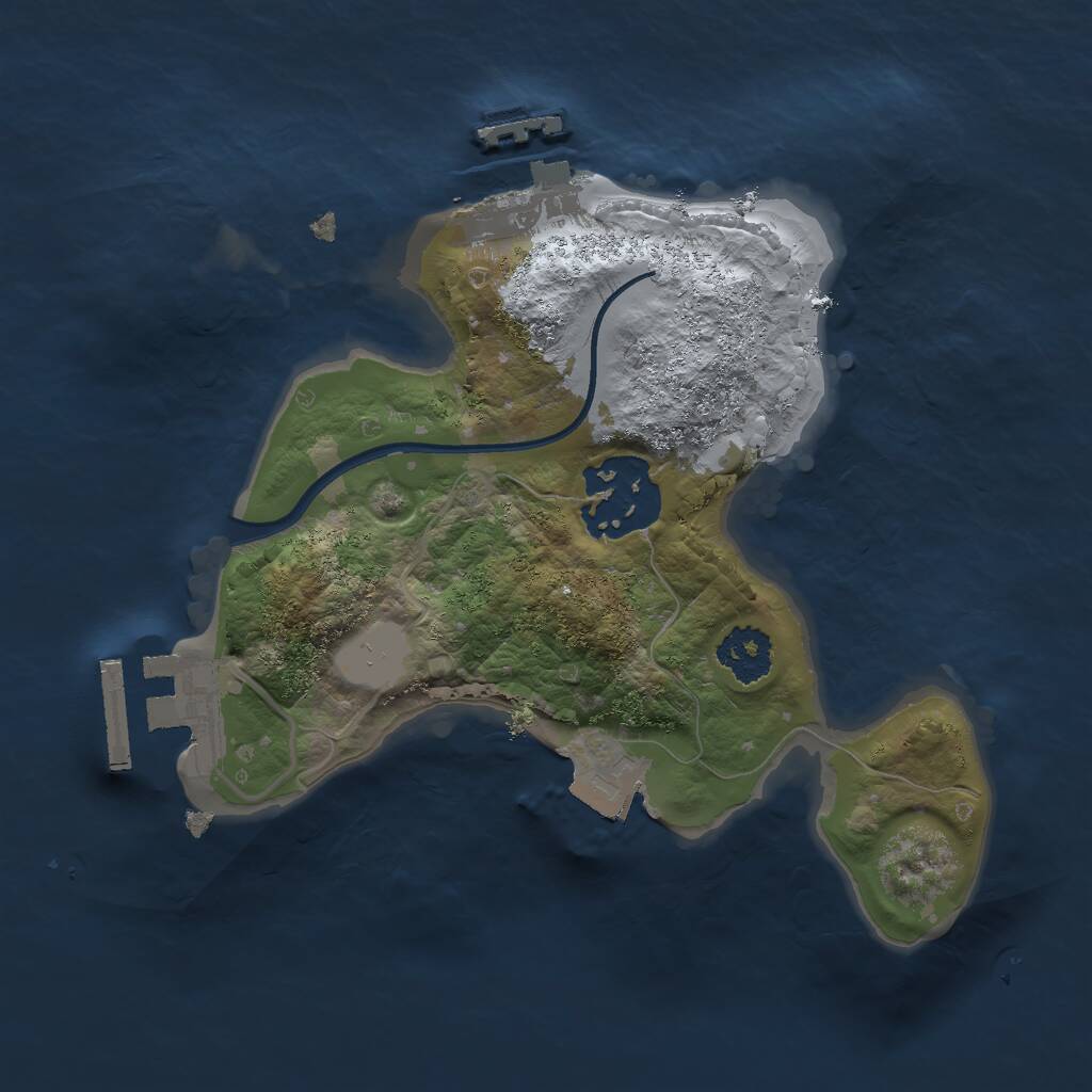 Rust Map: Procedural Map, Size: 2000, Seed: 896238822, 4 Monuments