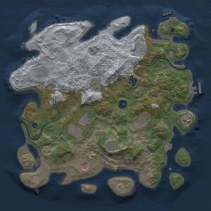 Thumbnail Rust Map: Procedural Map, Size: 3750, Seed: 888, 15 Monuments