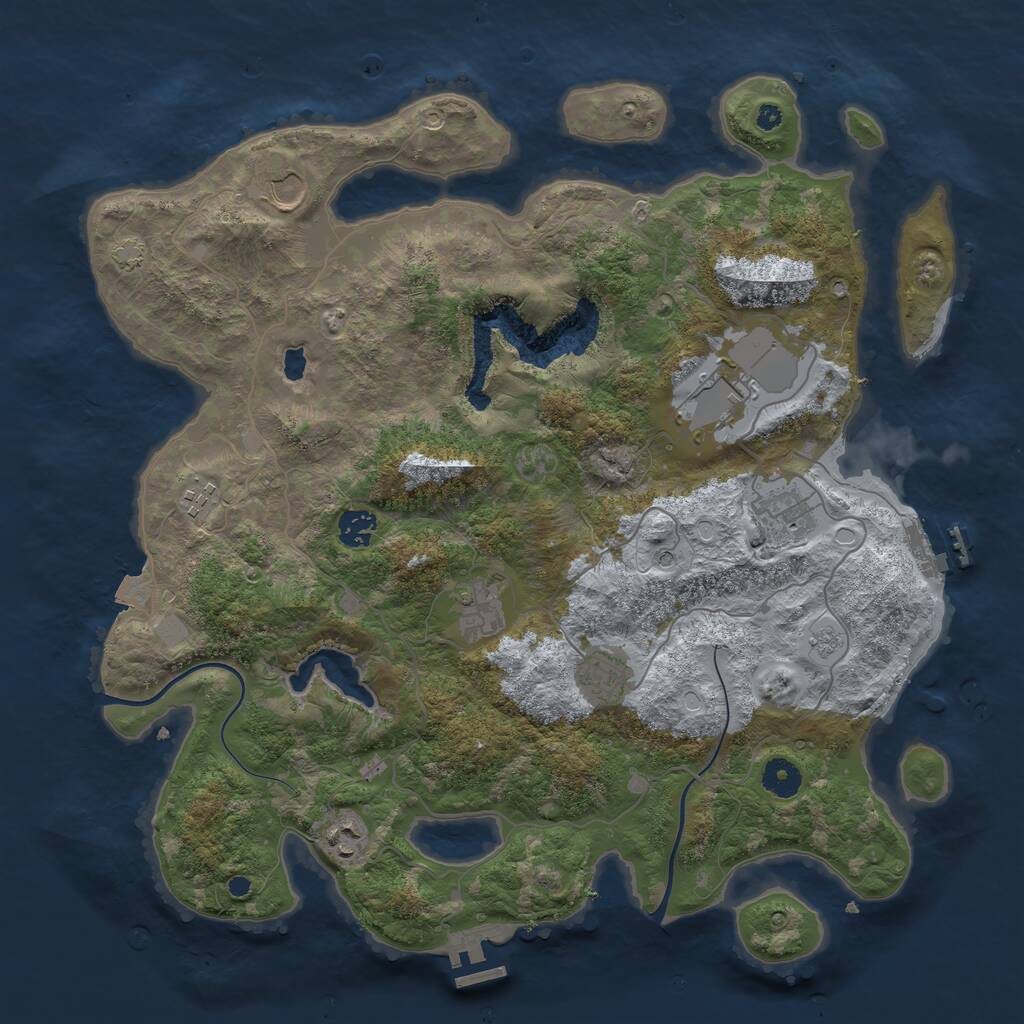 Rust Map: Procedural Map, Size: 4000, Seed: 154825, 14 Monuments
