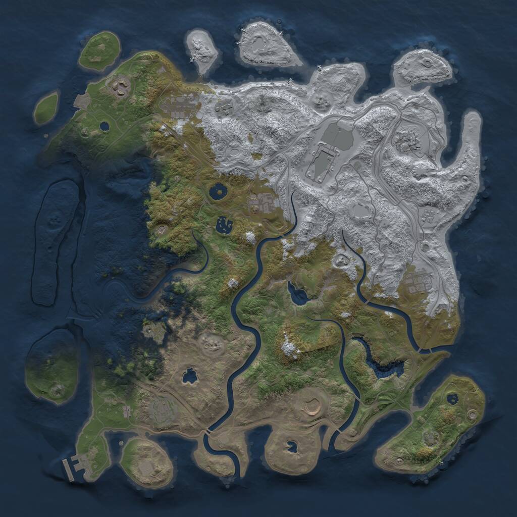 Rust Map: Procedural Map, Size: 4500, Seed: 29012, 16 Monuments