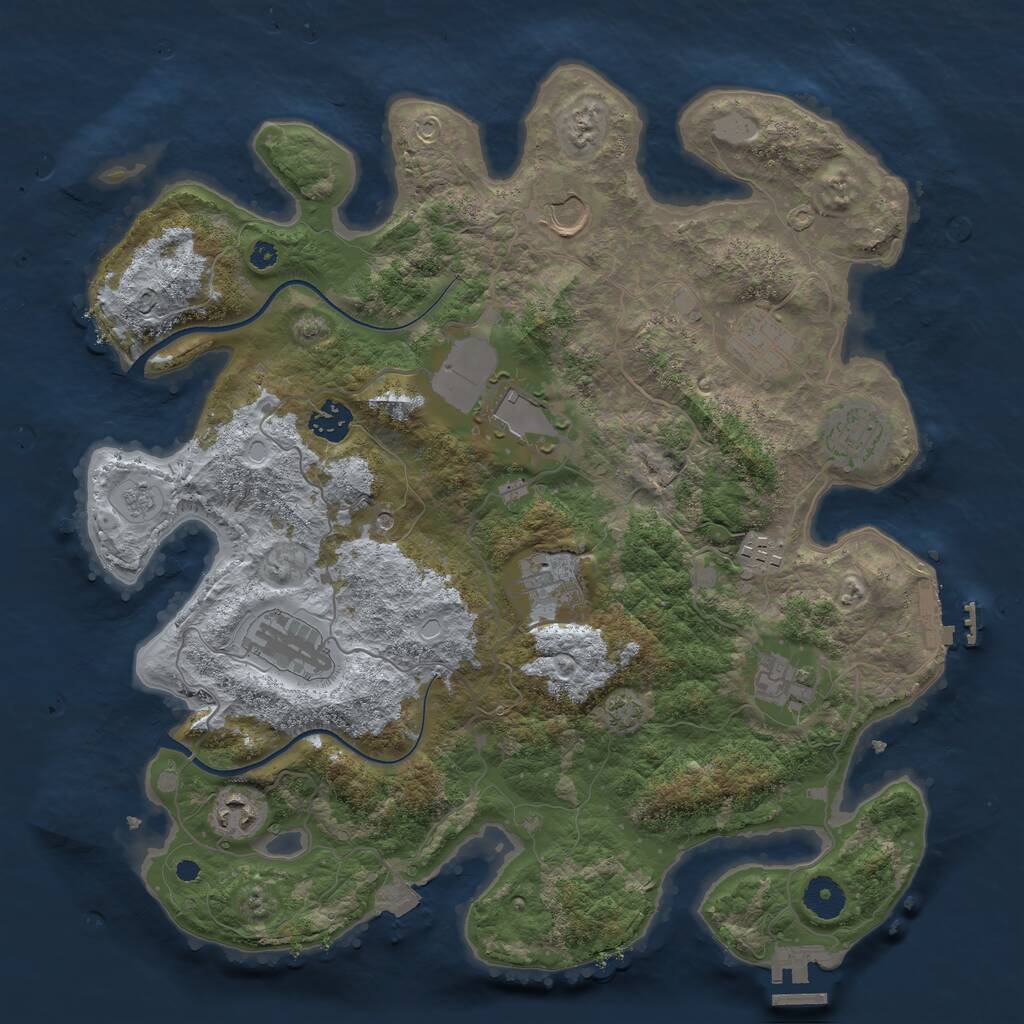Rust Map: Procedural Map, Size: 3750, Seed: 1546490890, 16 Monuments