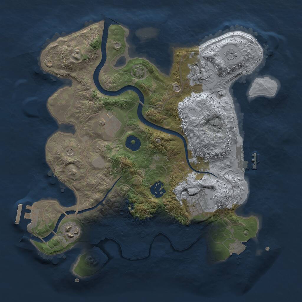Rust Map: Procedural Map, Size: 3000, Seed: 696470127, 11 Monuments