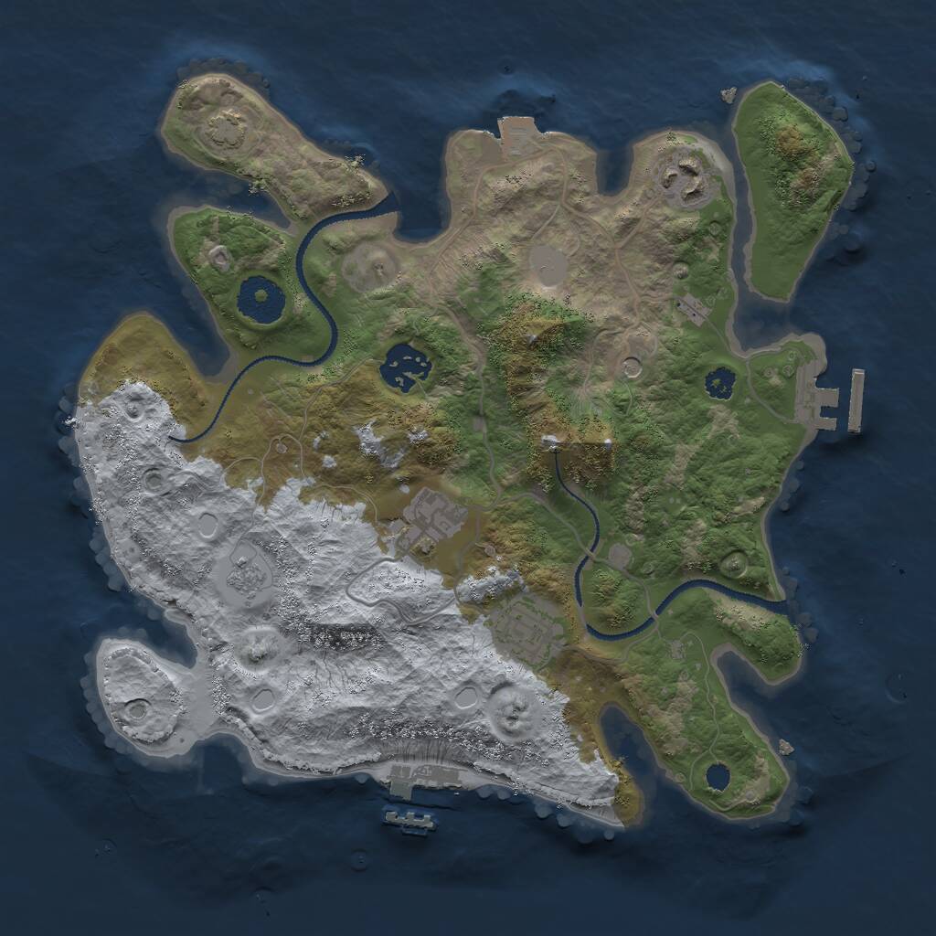 Rust Map: Procedural Map, Size: 3000, Seed: 1933851759, 10 Monuments