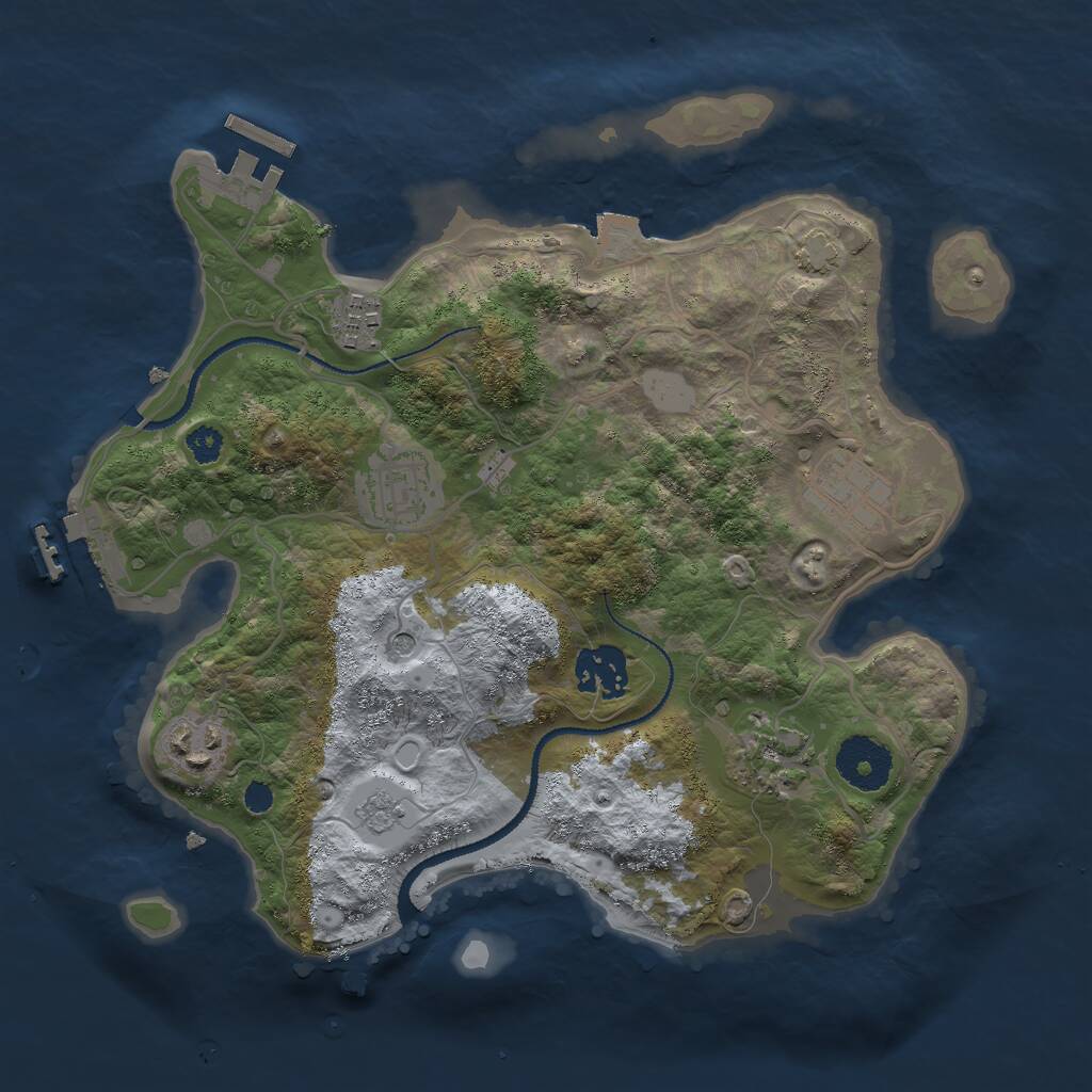Rust Map: Procedural Map, Size: 3000, Seed: 167656863, 12 Monuments