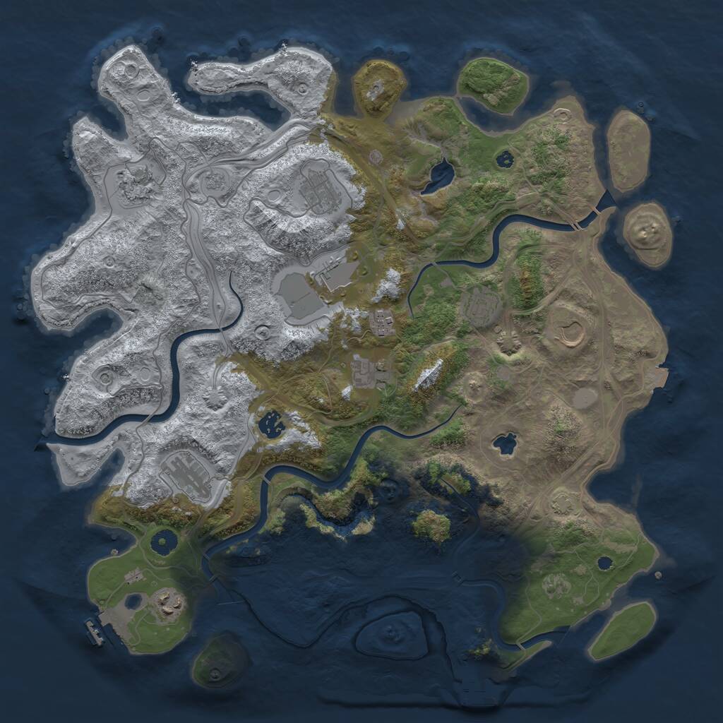 Rust Map: Procedural Map, Size: 4250, Seed: 13422, 16 Monuments