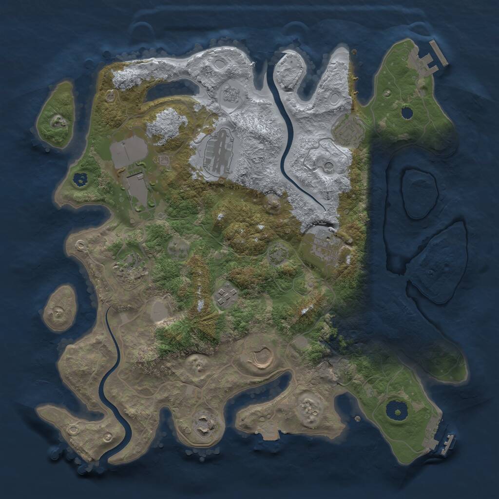 Rust Map: Procedural Map, Size: 3500, Seed: 177367921, 14 Monuments