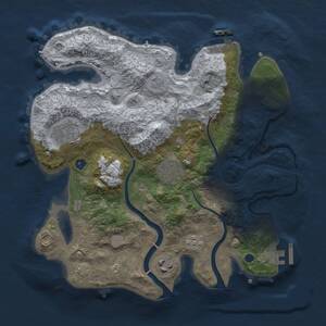 Thumbnail Rust Map: Procedural Map, Size: 3000, Seed: 1704673956, 10 Monuments