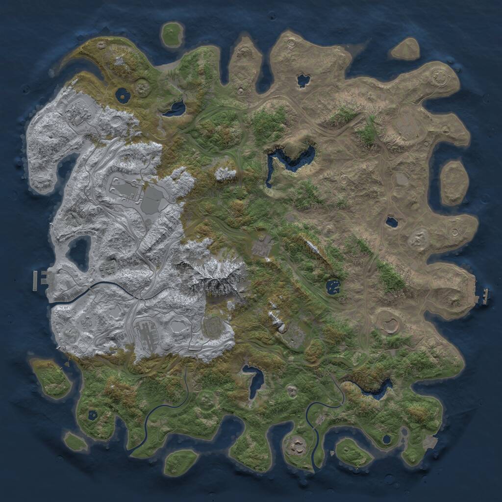 Rust Map: Procedural Map, Size: 5000, Seed: 7645655, 17 Monuments