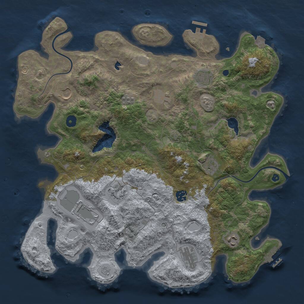 Rust Map: Procedural Map, Size: 4000, Seed: 766150043, 16 Monuments