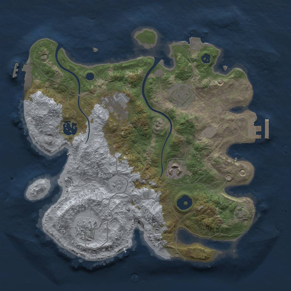 Rust Map: Procedural Map, Size: 3000, Seed: 929711672, 10 Monuments
