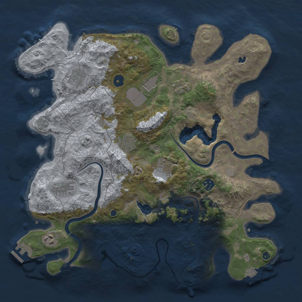 Rust Map: Procedural Map, Size: 4000, Seed: 36672, 14 Monuments