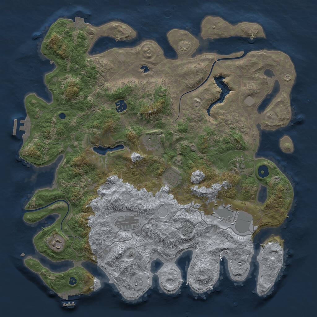 Rust Map: Procedural Map, Size: 4000, Seed: 621352596, 14 Monuments