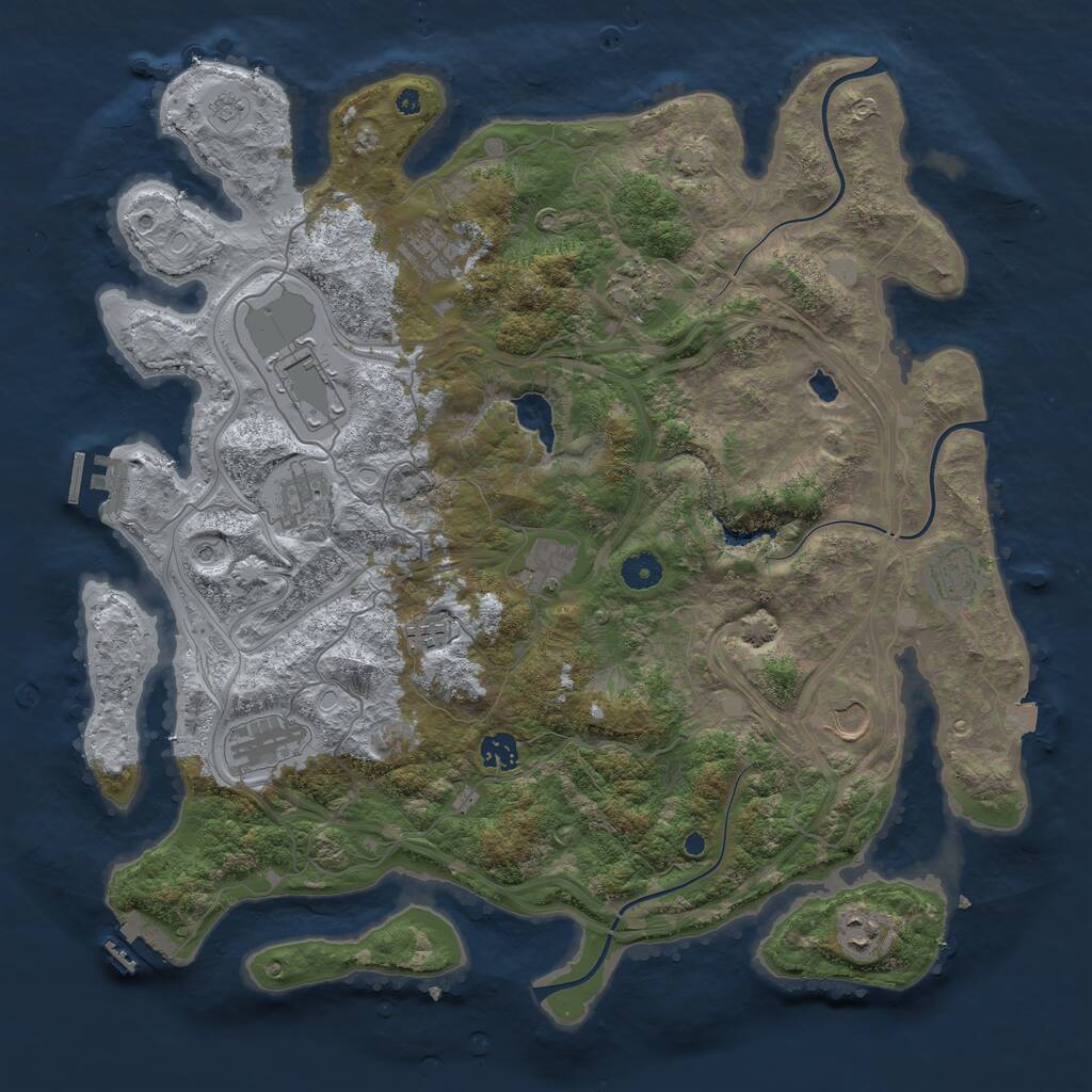 Rust Map: Procedural Map, Size: 4250, Seed: 2111616194, 17 Monuments