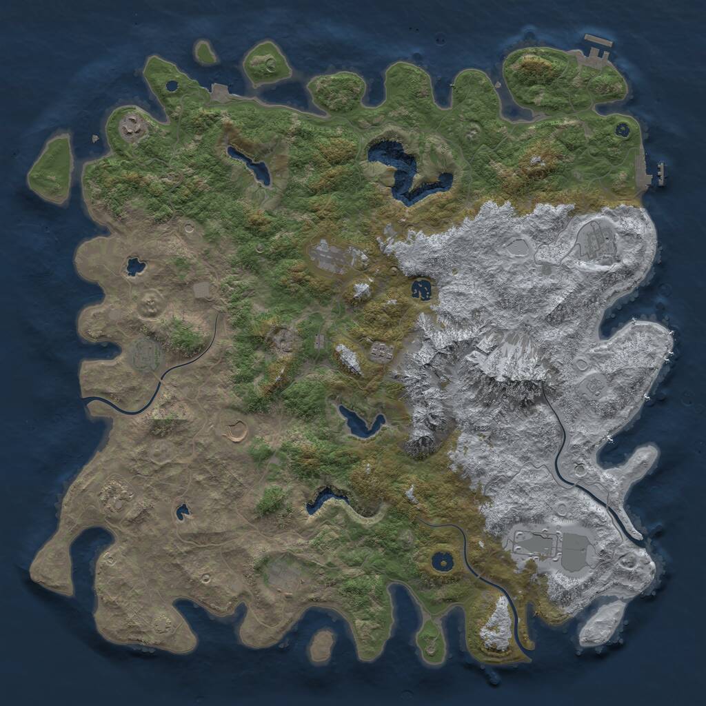 Rust Map: Procedural Map, Size: 5000, Seed: 774617637, 16 Monuments
