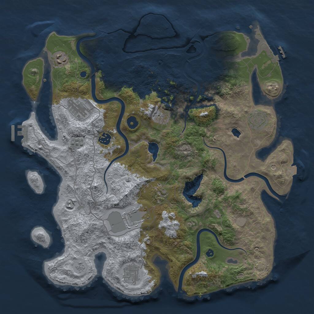 Rust Map: Procedural Map, Size: 4000, Seed: 407079, 15 Monuments