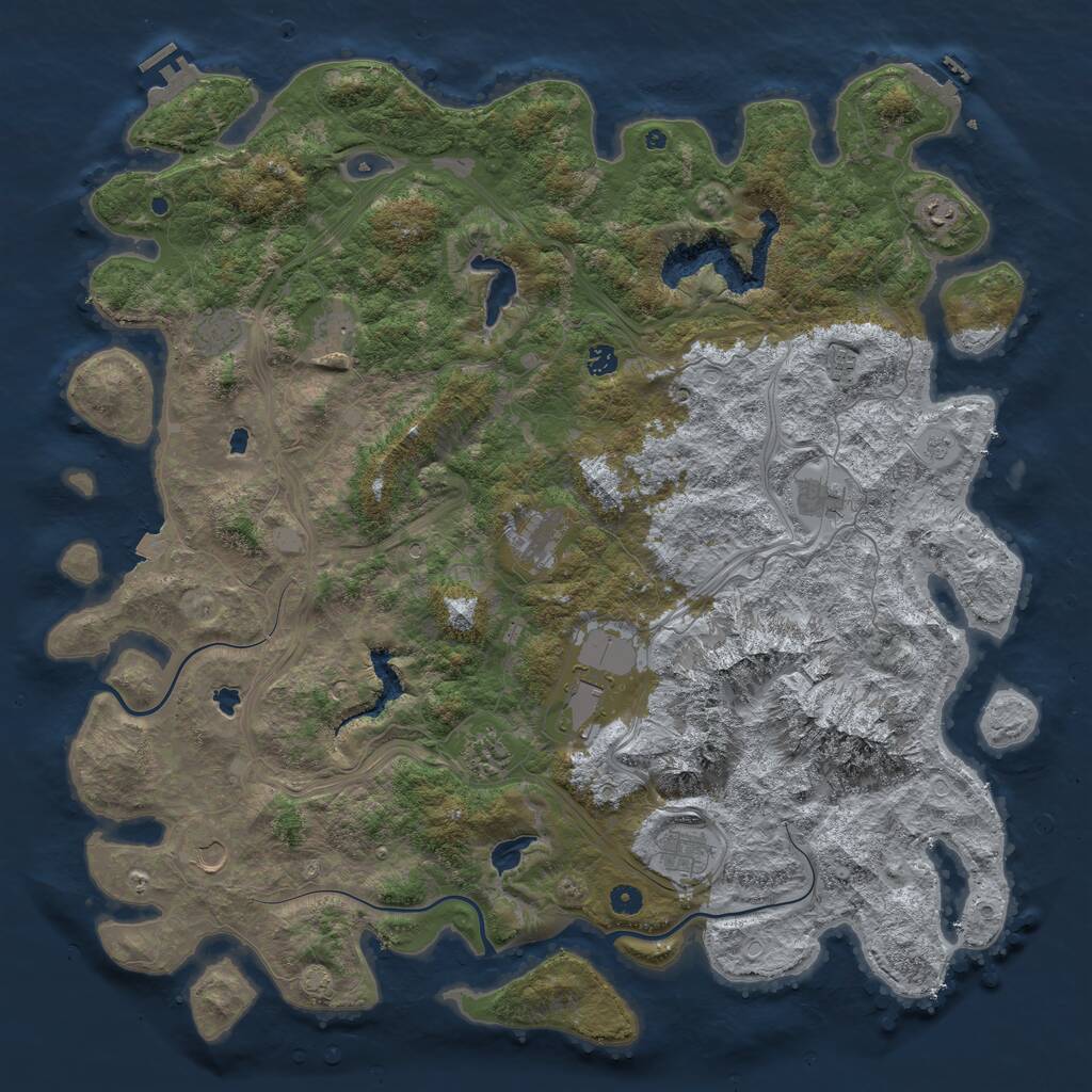 Rust Map: Procedural Map, Size: 5200, Seed: 12325678, 17 Monuments