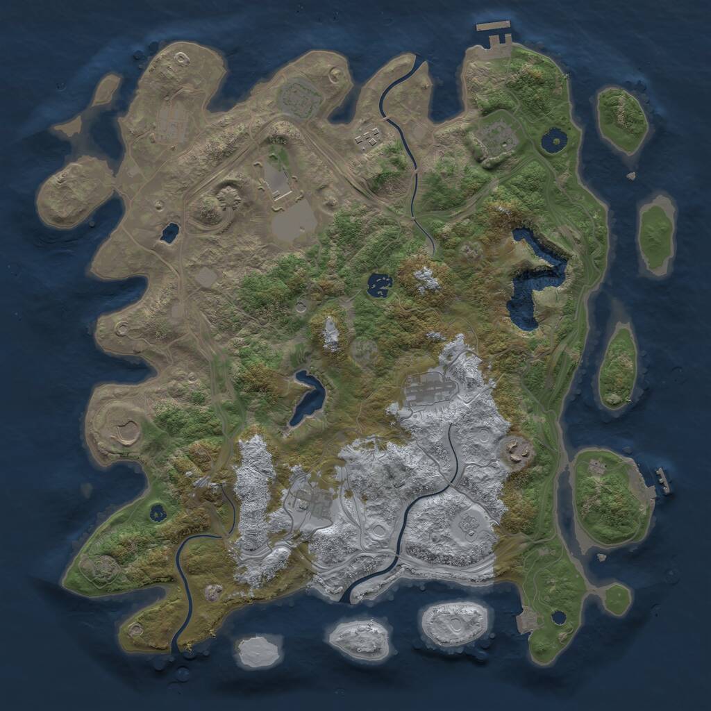 Rust Map: Procedural Map, Size: 4250, Seed: 895858, 16 Monuments