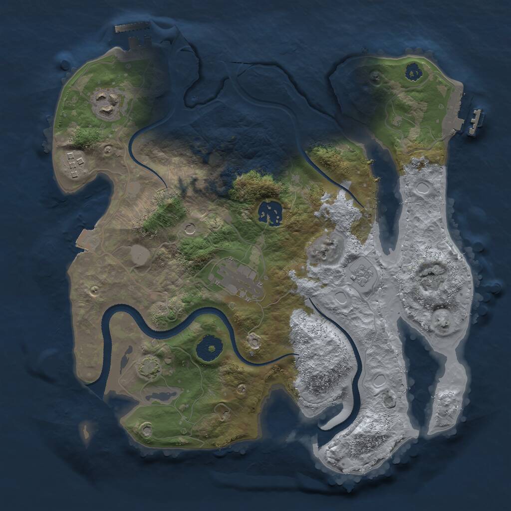 Rust Map: Procedural Map, Size: 3000, Seed: 448786874, 10 Monuments