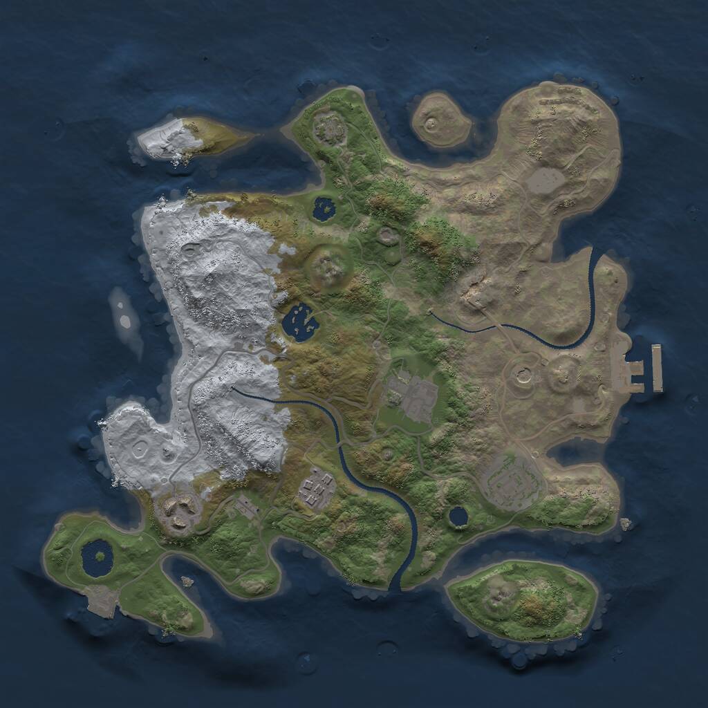 Rust Map: Procedural Map, Size: 3000, Seed: 1468502, 9 Monuments