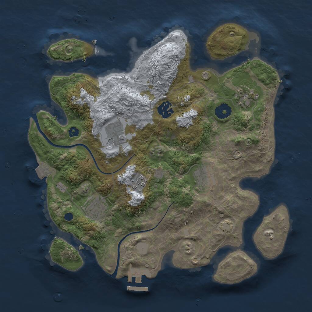 Rust Map: Procedural Map, Size: 3000, Seed: 769779013, 9 Monuments