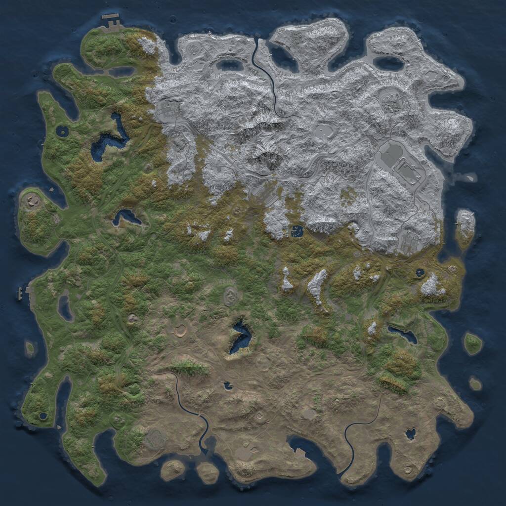 Rust Map: Procedural Map, Size: 6000, Seed: 7865455, 17 Monuments