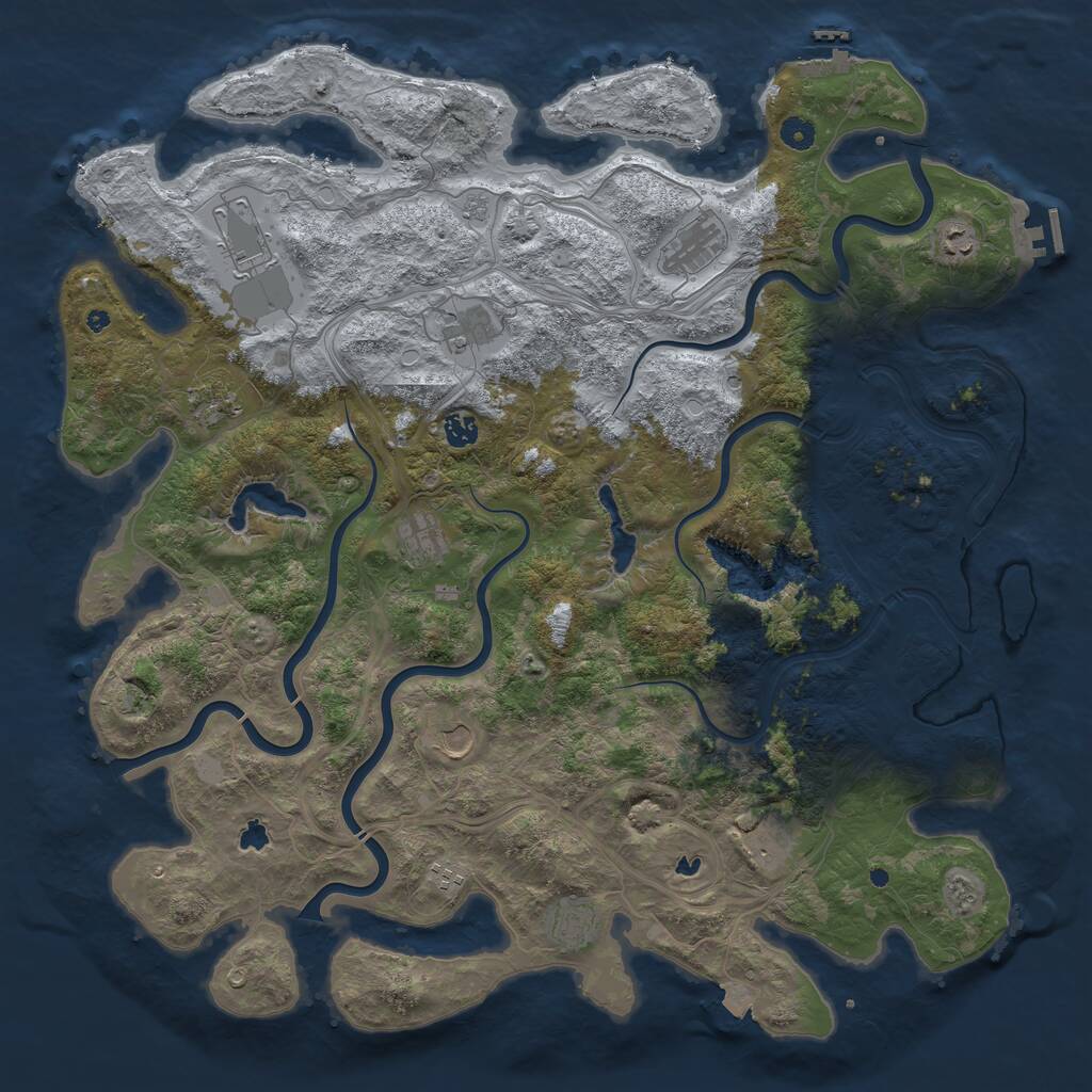 Rust Map: Procedural Map, Size: 4800, Seed: 1458941200, 17 Monuments
