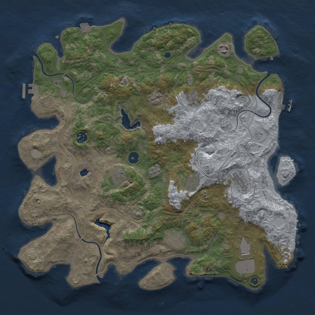 Rust Map: Procedural Map, Size: 4300, Seed: 5873376, 15 Monuments