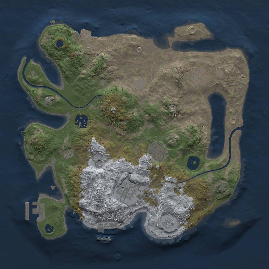 Rust Map: Procedural Map, Size: 3000, Seed: 819720025, 10 Monuments