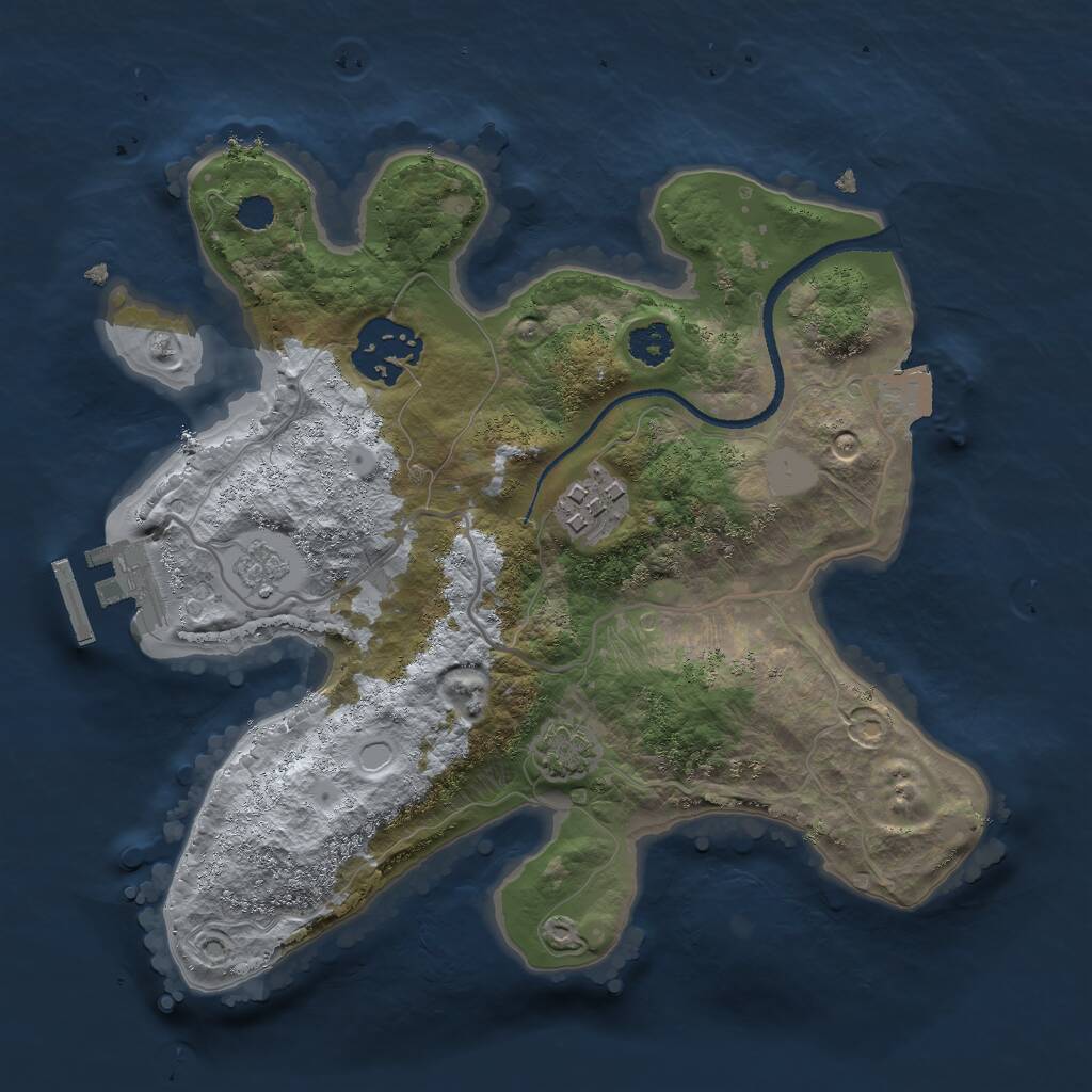 Rust Map: Procedural Map, Size: 2500, Seed: 159460162, 6 Monuments