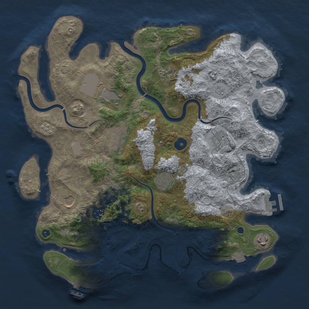 Rust Map: Procedural Map, Size: 3800, Seed: 65492988, 15 Monuments