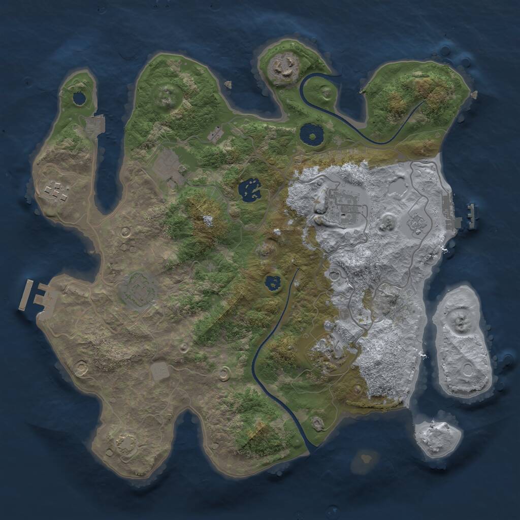 Rust Map: Procedural Map, Size: 3300, Seed: 1457157688, 13 Monuments