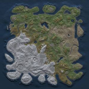Thumbnail Rust Map: Procedural Map, Size: 4500, Seed: 1702674393, 16 Monuments