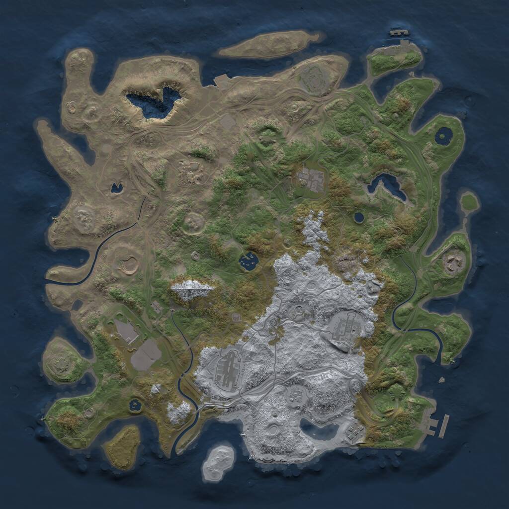 Rust Map: Procedural Map, Size: 4250, Seed: 1302629167, 16 Monuments